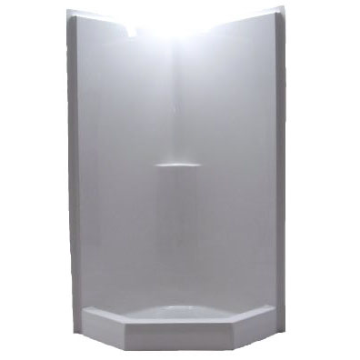 138 NEO SALO WHT ONE-PIECE NEO-ANGLE SHOWER, 39 1/2&quot; X 39