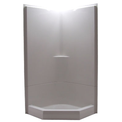 242 NEO SALO WHT TWO-PIECE NEO
ANGLE SHOWER, 43 1/2&quot; X 43
1/2&quot;, CENTER DRAIN