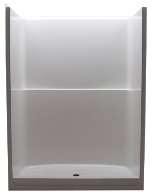 S160-38 N/S SALO WHT
ONE-PIECE, 60&quot; SHOWER, 38&quot;
DEPTH, NO SEAT, CENTER DRAIN,
PLUMBING EITHER SIDE