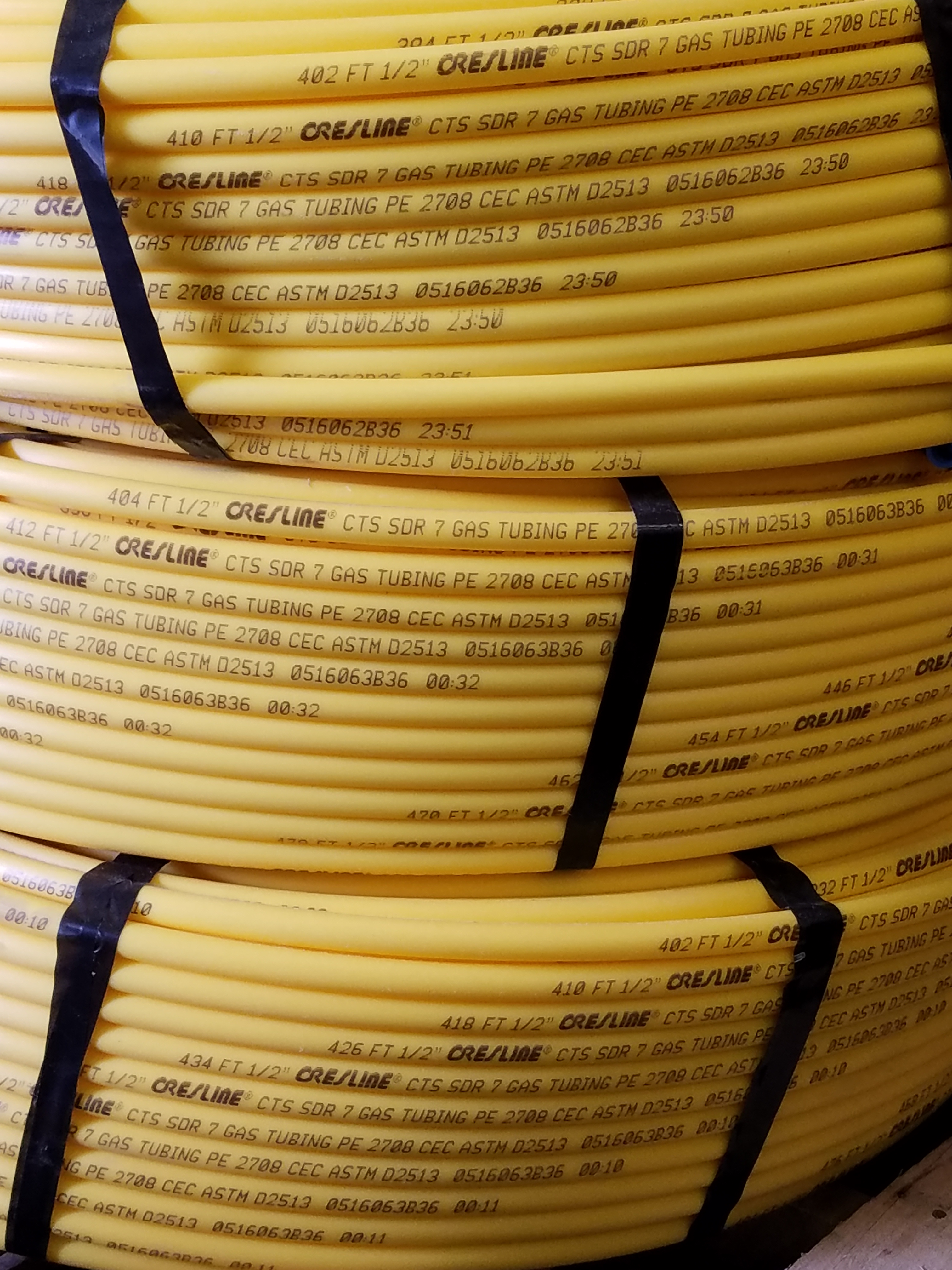 1/2&quot; X 500&#39; CTS PE YELLOW GAS 
PIPE SDR7