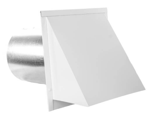 SDWV6WH 6" WHT HOODED WALL VENT W/DAMPER AND SCREEN