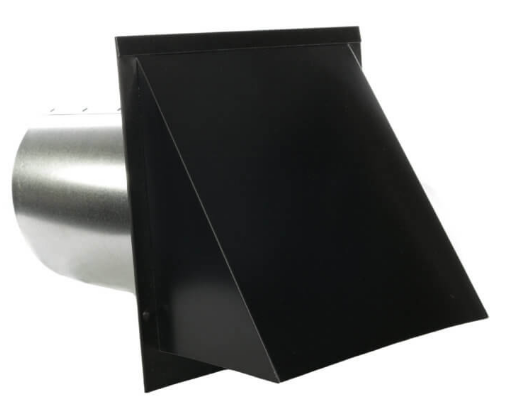 SDWV6BK 6" BLK HOODED WALL VENT W/DAMPER AND SCREEN
