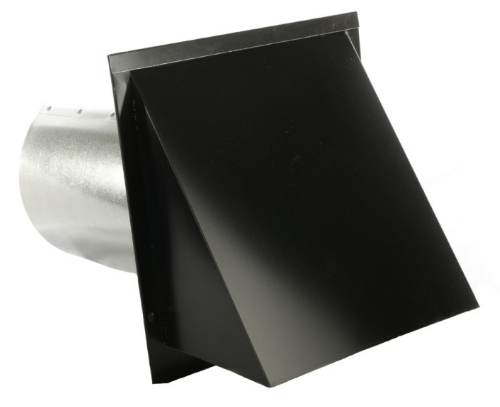 SWV6BK 6" BLK AIR INTAKE HOOD W/SCREEN