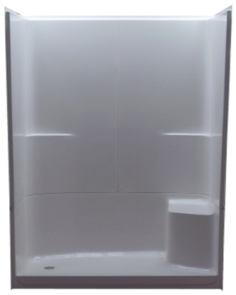 SED360-30L SALO WHT 3PC 60"  SHOWER 31 1/2"D LH PLG RH SEAT