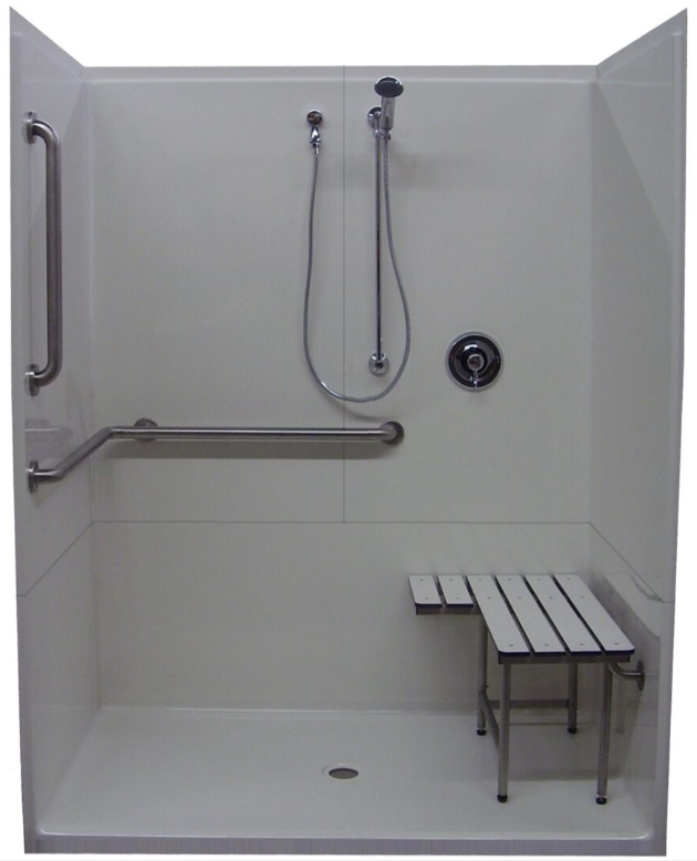 S360H 60" ADA SHOWER BASE UNIT  ONLY WHT SALO