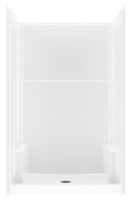 SH4836 WHT 1PC SHOWER 48 X 36  SALO BENCH NOT INLCUDED