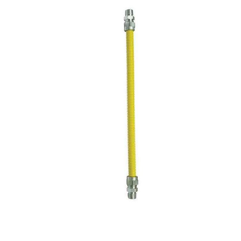 40C-4142-36 36&quot; YELLOW COATED  GAS CON 3/4&quot;MIPX3/4FIP